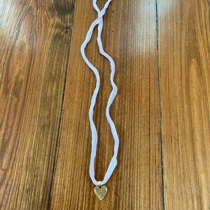 Pale Pink Silk Cord with Heart Pendant